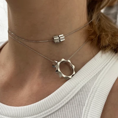 Kazanskiy pendant, 18K white gold, 5 mm