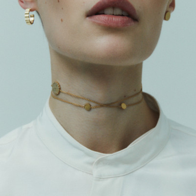 Memphis earrings, 18K yellow gold, 4 mm, size Small