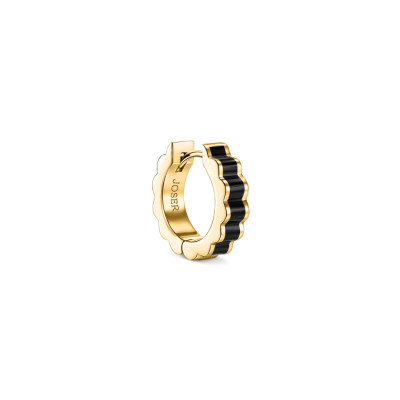 Memphis piercing earring, 18k yellow gold, enamel, 3 mm, Size Small