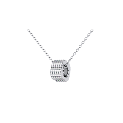 Ducale pendant, 18K white gold, diamonds, 5 mm 