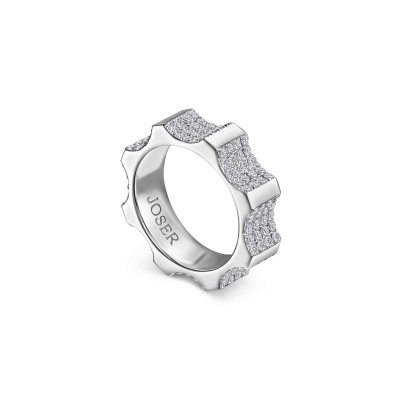 Kazanskiy ring, 18K white gold, diamonds, 6 mm