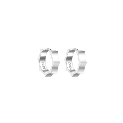 Parthenon earrings, 18K white gold, 4 mm, size Small