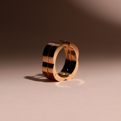 Ducale earrings, 18K pink gold, M, 4 mm