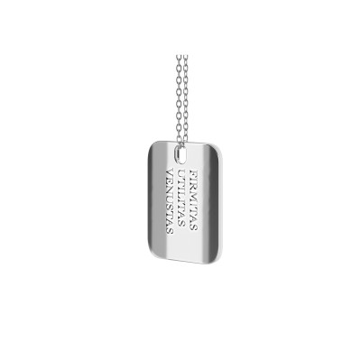 Veritas pendant, silver, M, "Firmitas, Utilitas, Venustas"