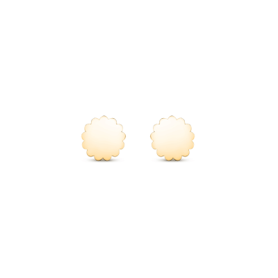 Memphis stud earring, 18K yellow gold, 10 mm