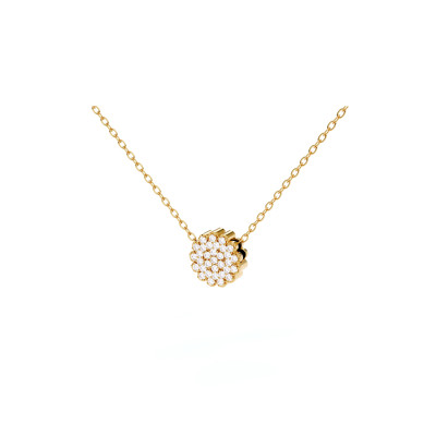 Memphis Small Pendant, 18k Yellow Gold, Diamonds, 8mm