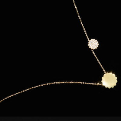 Memphis Medium Pendant, 18K Yellow Gold, 12 mm