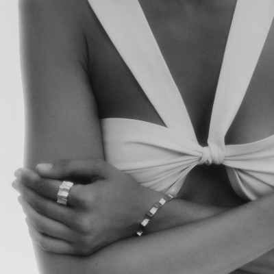 Parthenon bracelet, 18K white gold, 6 mm