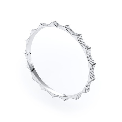 Parthenon bracelet, 18K white gold, diamonds, 4 mm