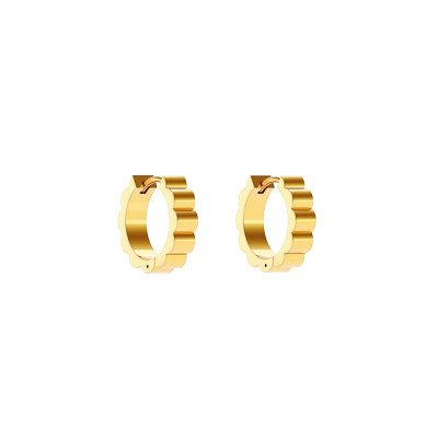 Memphis earrings, 18K yellow gold, 4 mm, size Small