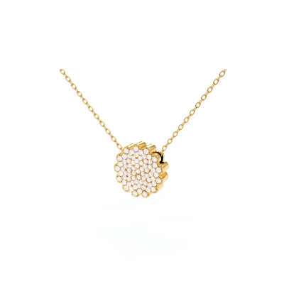 Memphis Medium Pendant, 18K Yellow Gold, Diamonds, 12mm
