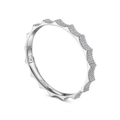 Parthenon bracelet, 18K white gold, diamonds, 6 mm