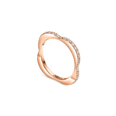 Ducale ring, 18K pink gold, diamonds, 2 mm
