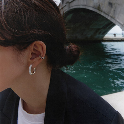 Ducale cuff, 18K white gold, 3 mm (S, M, L)