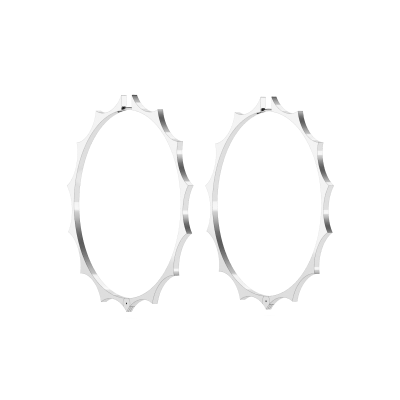 Parthenon earrings, 18K white gold, 2 mm, size XLarge