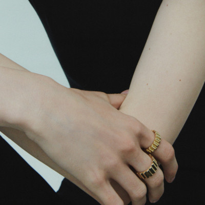 Memphis ring, 18K yellow gold, 6 mm