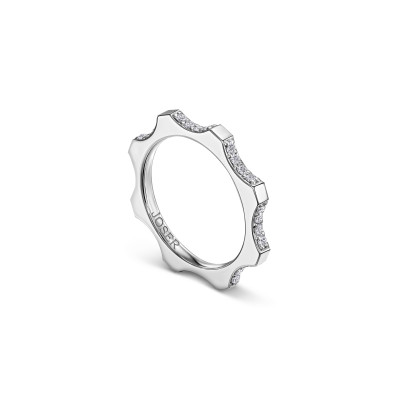 Kazanskiy ring, 18K white gold, diamonds, 2 mm