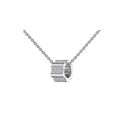 Kazanskiy pendant, 18K white gold, diamonds, 5 mm