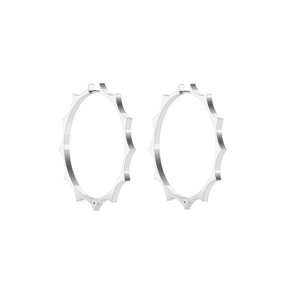 Parthenon earrings, 18K white gold, 2 mm, size Large