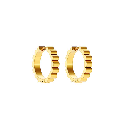 Memphis earrings, 18K yellow gold, 4 mm, size Medium