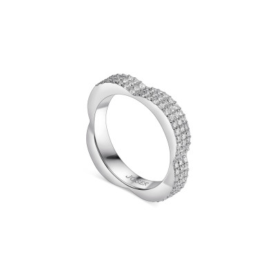 Ducale ring, 18K white gold, diamonds, 4 mm