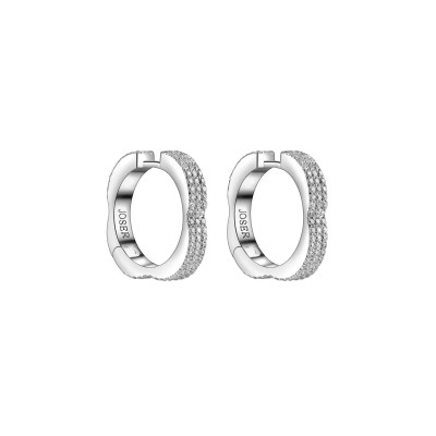 Ducale earrings, 18K white gold, diamonds, M, 4 mm