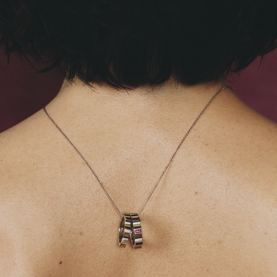 Kazanskiy ring, 18K white gold, rubies, 4 mm