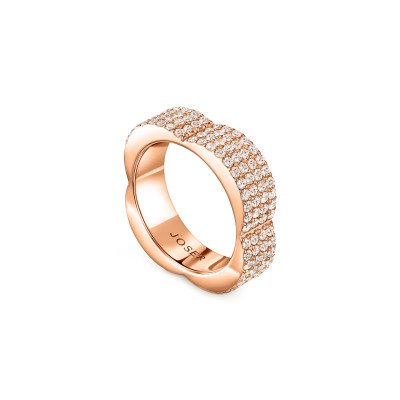 Ducale ring, 18K pink gold, diamonds, 6 mm