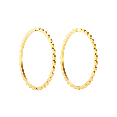 Memphis earrings, 18K yellow gold, 2 mm, size XLarge