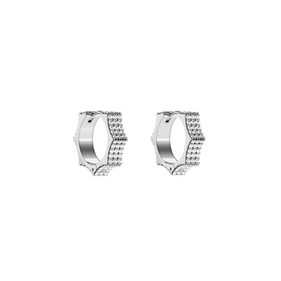 Parthenon earrings, 18K white gold, diamonds, 4 mm, size Small