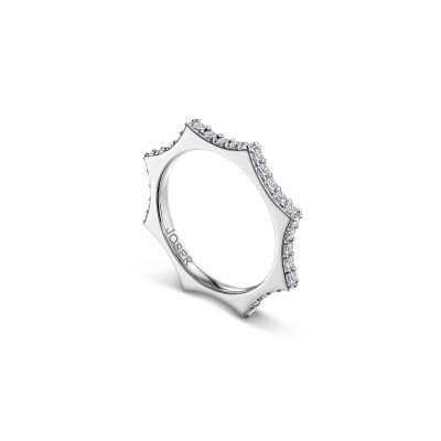 Parthenon ring, 18K white gold, diamonds, 2 mm